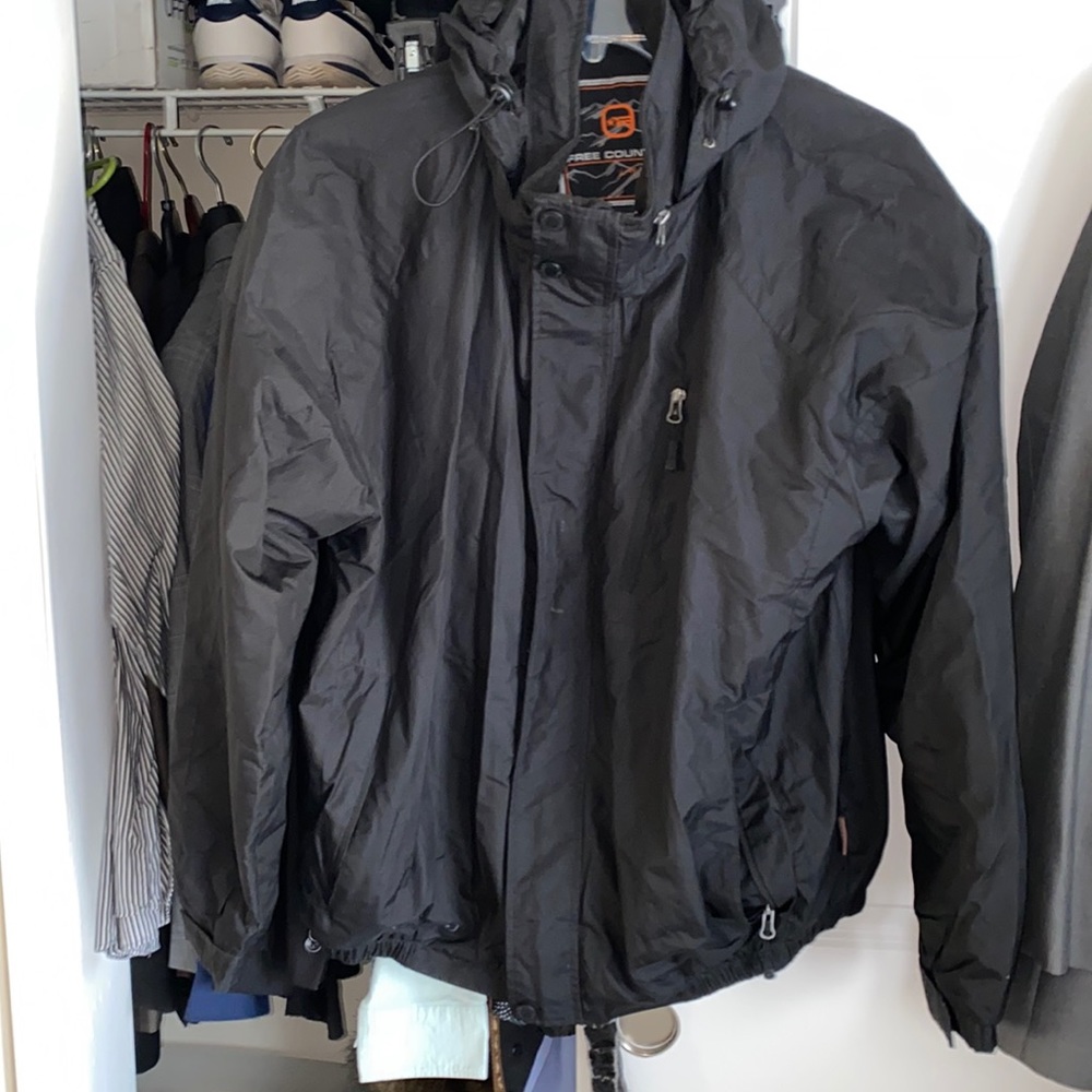 Mens all black winter coat
